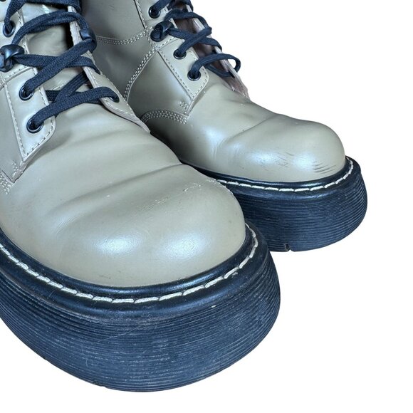 Bottega Veneta The Bounce Lace Up Mid Calf Combat Boots Allspice Tan Size 39 - Picture 3 of 14